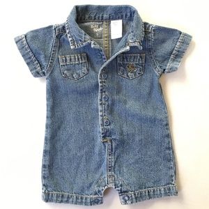 Oshkosh “Baby” B’Gosh Denim Onesie, Size 3 Months